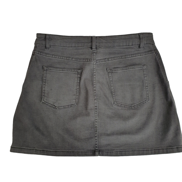 Seed Black Faded Denim Skirt Size 14 - Picture 2 of 8